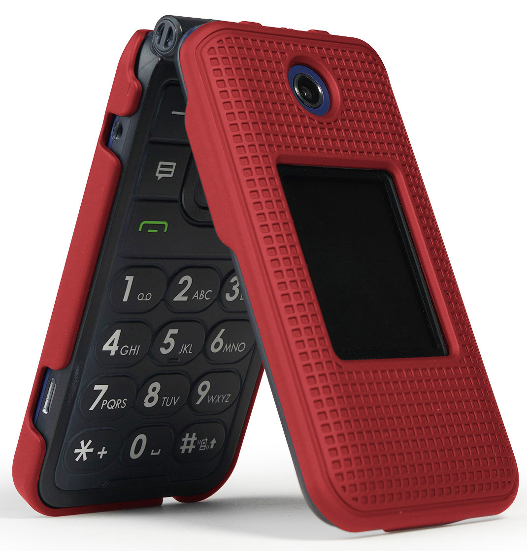 Grid Texture Case Slim Hard Cover for Cingular Flip IV 4 Phone, Cricket